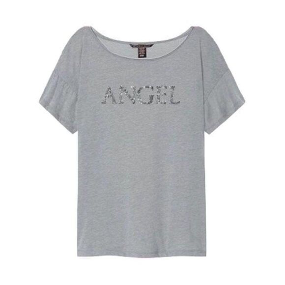 NWT Victoria's Secret Ruffle Graphic Tee Angel Spa - Picture 3 of 6